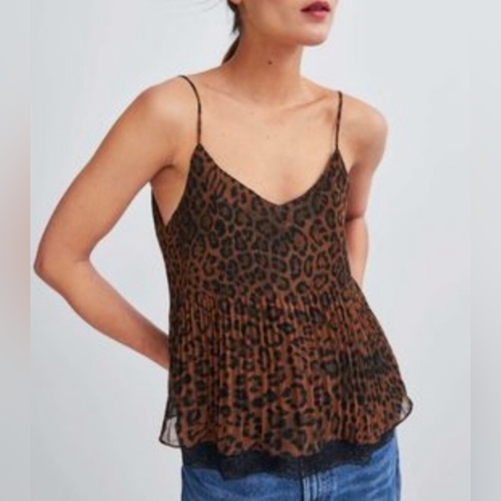 Zara Trf collection leopard print Camisole Top
